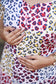 Maternity/Feeding dress - Multicolour cheetah print cotton maxi with concealed center zip for breastfeeding moms. 