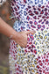 Maternity/Feeding dress - Multicolour cheetah print cotton maxi dress, mom-friendly side pockets.