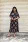 Cotton Maternity Midi/Gown - Black Ajrakh - Half lining - last pc in XL and 3XL