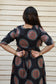 Cotton Maternity Midi/Gown - Black Ajrakh - Half lining - last pc in XL and 3XL