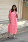 Maternity / Feeding-2  Layer (2 TIER) with lining -  Maxi/Gown/Midi - Peach pink
