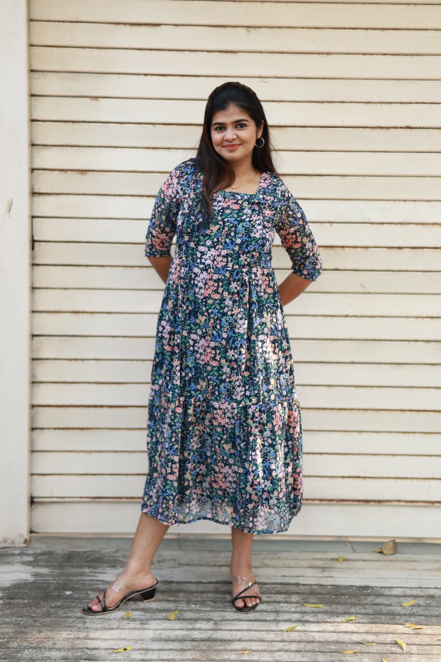 Maternity 2 tier (2 layer)Maxi/Gown/Midi - Navy Blue