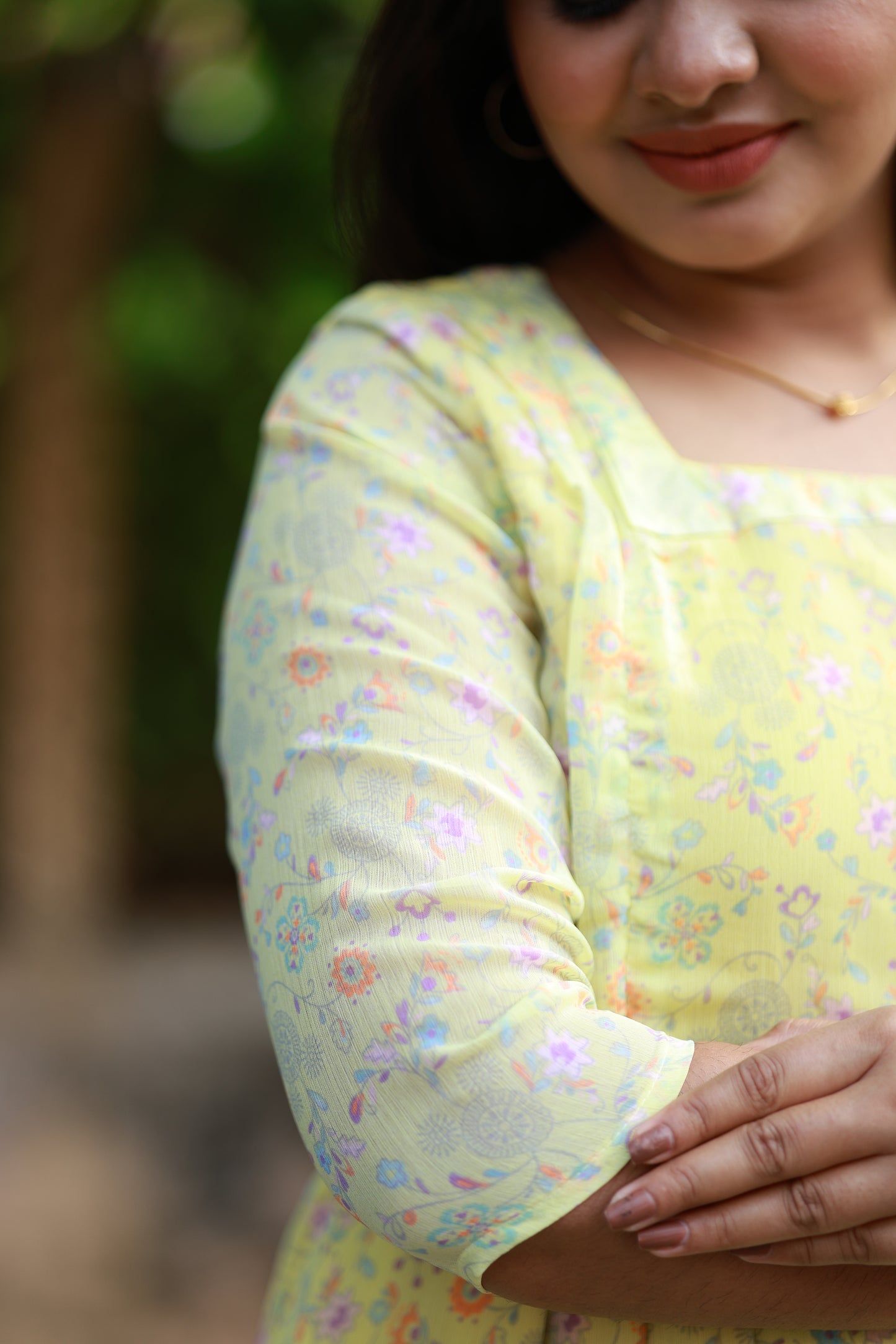 Maternity / Feeding -  Maxi/Gown/Midi - Lime Garden