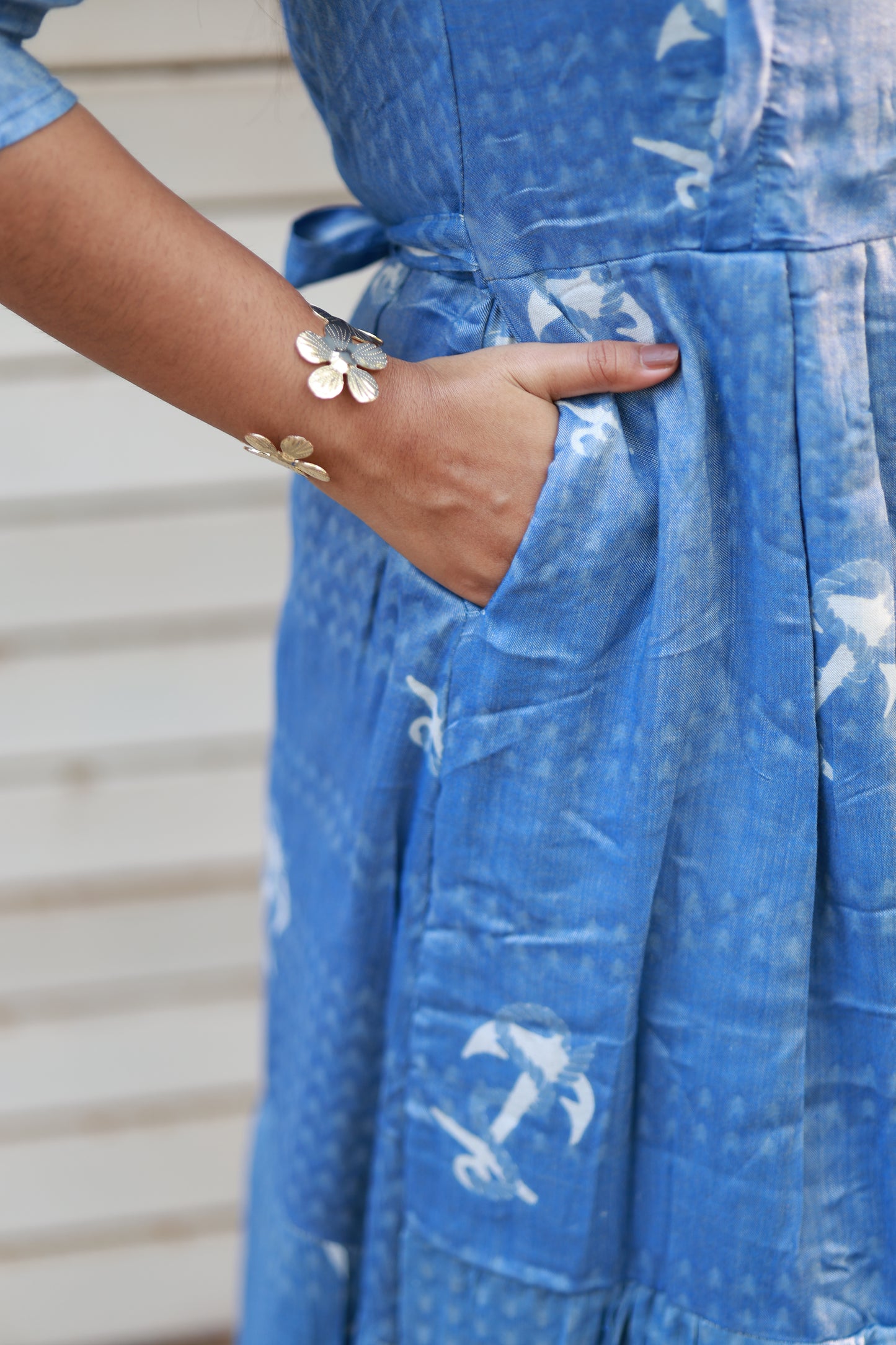 2  Layer (2 TIER)  Maternity / Feeding -  Maxi/Gown/Midi -   Jean Blue