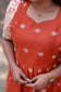 Raw silk - Double side zip  Maternity Maxi/Gown - Festival Collection - Orange Flower