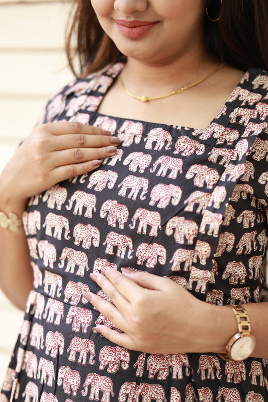 Maternity Maxi/Gown / Midi -  Black Elephant Coco