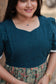 Cotton  Feeding/Maternity- Maxi/Gowns- Double side zip- Kalamkari blue stripe