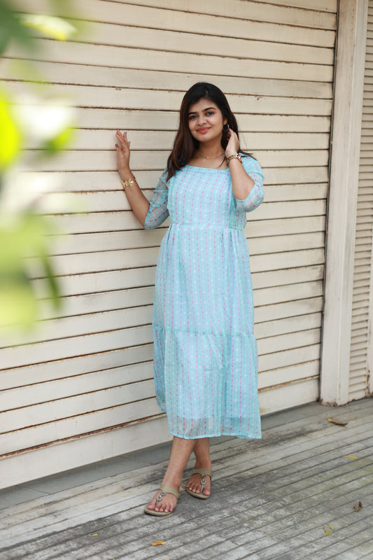 Maternity 2 tier (2 layer)Maxi/Gown/Midi - Best lightweight fabric for summer dress, Soft georgette maternity fabric, 2 layer maxi