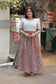 Cotton  Feeding/Maternity- Maxi/Gowns- Double side zip-  Kalamkari White and Red Dots