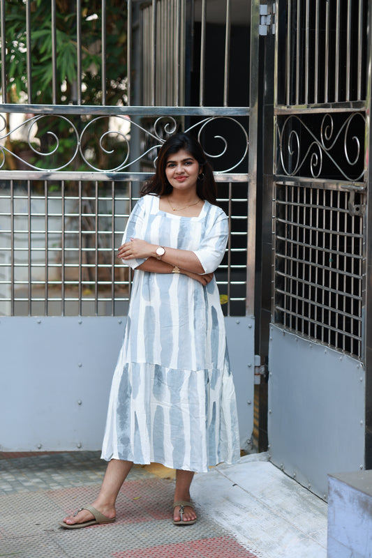 2  Layer (2 TIER)  Maternity / Feeding -Maxi/Gown / Midi -  Silver Grey