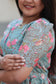 Center zip Normal / Maternity Midi/Gown- kota cotton with full lining -   Pink flower