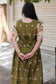 Raw silk - Double side zip  Maternity Maxi/Gown - Festival Collection - Olive Gold