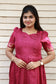 Raw silk Maternity Maxi/Gown - Festival Collection - Rani pink  Rose - checks - Last pc in XS