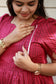 Raw silk Maternity Maxi/Gown - Festival Collection - Rani pink  Rose - checks - Last pc in XS
