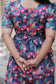 Center zip Normal / Maternity Midi/Gown-kota cotton with full lining -  Multi Flower