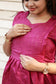 Raw silk Maternity Maxi/Gown - Festival Collection -    Hot pink