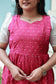 Raw silk - Double side zip  Maternity Maxi/Gown - Festival Collection -  Dark Pink and  Silver Sleeve
