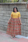 Cotton  Feeding/Maternity- Maxi/Gowns- Double side zip - Kalamkari Yellow and Red