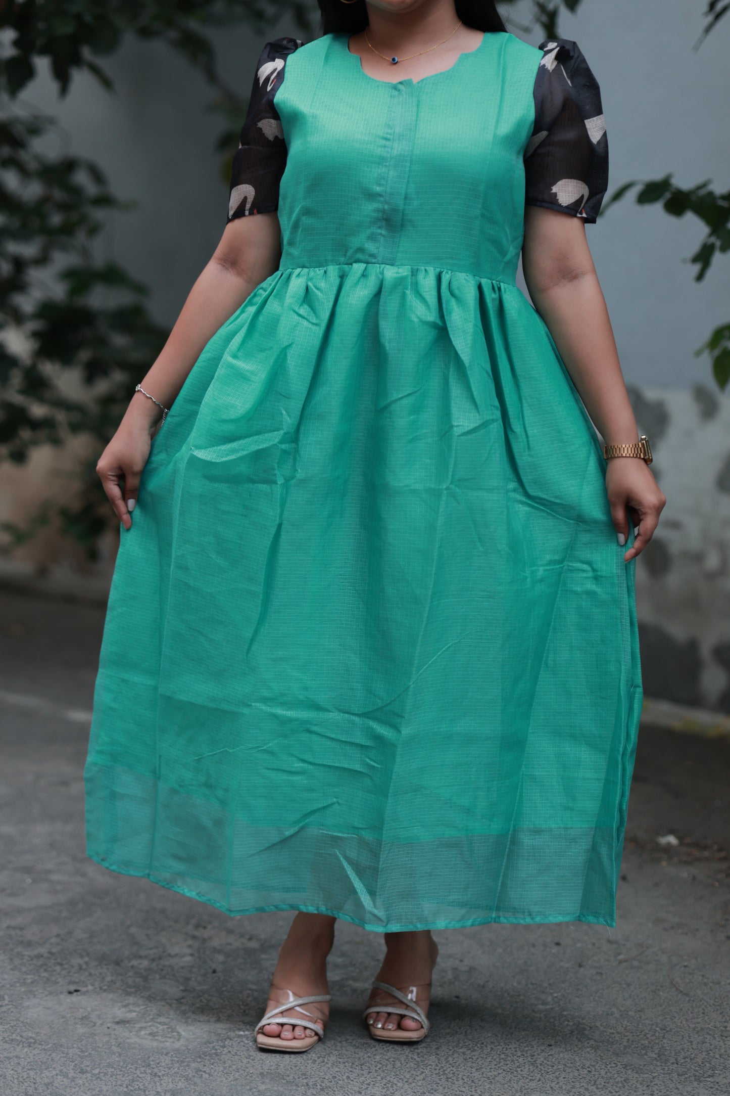 Center zip Normal / Maternity Midi/Gown- cotton lining - Hamam Duck