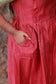 Butter slik - Center zip Normal / Maternity Midi/Gown- Pink and Green sleeve
