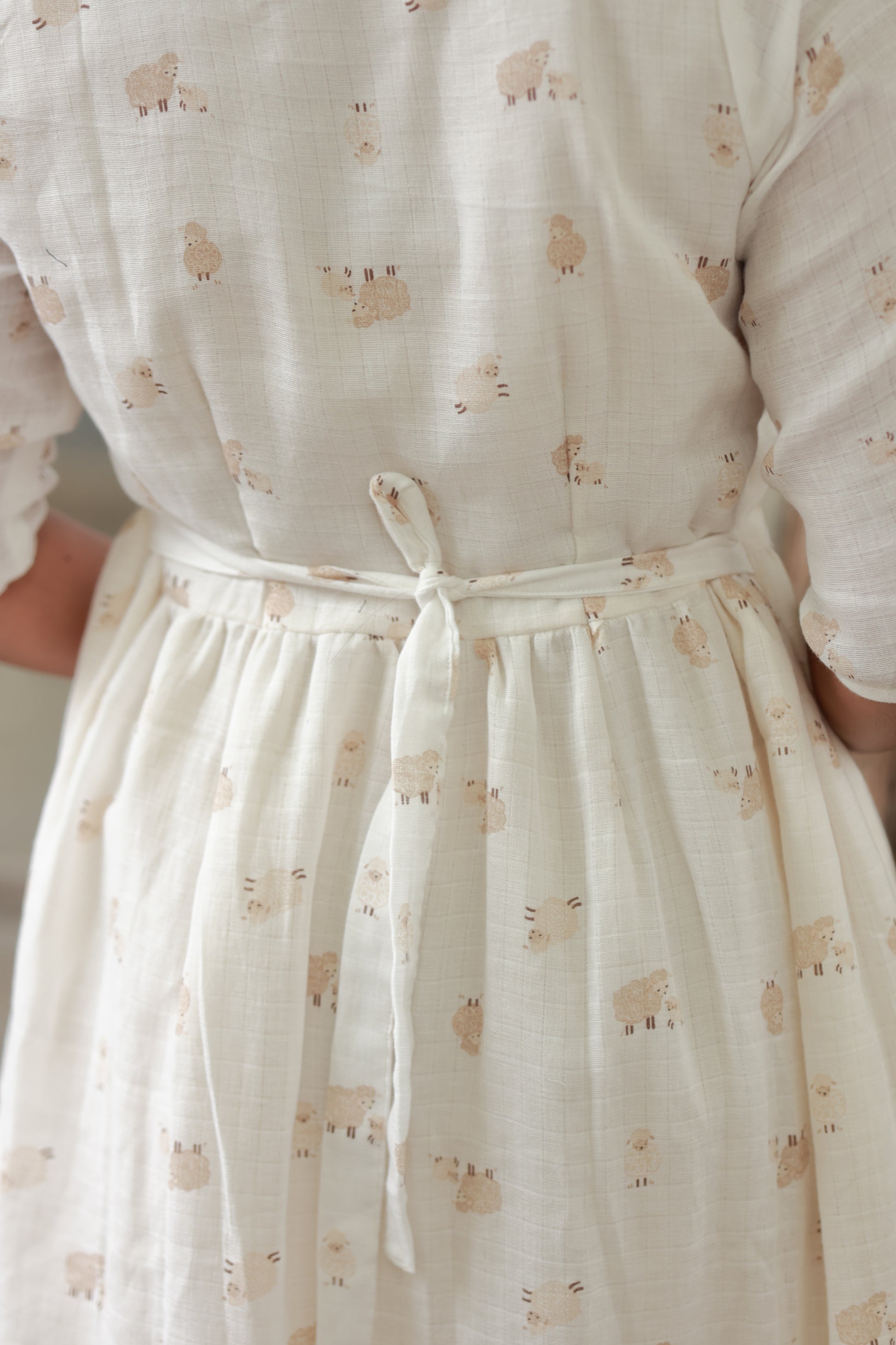 Premium Muslin- Feeding/ Maternity Maxi/Gown - Cotton lining / Double side zip - Trendy back tie styling for modern moms, Soft fabric tie for comfortable wear.