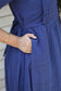 Neemai navy blue cotton maternity maxi dress with functional side pockets, soft breathable fabric and relaxed flowy fit for all day comfort.