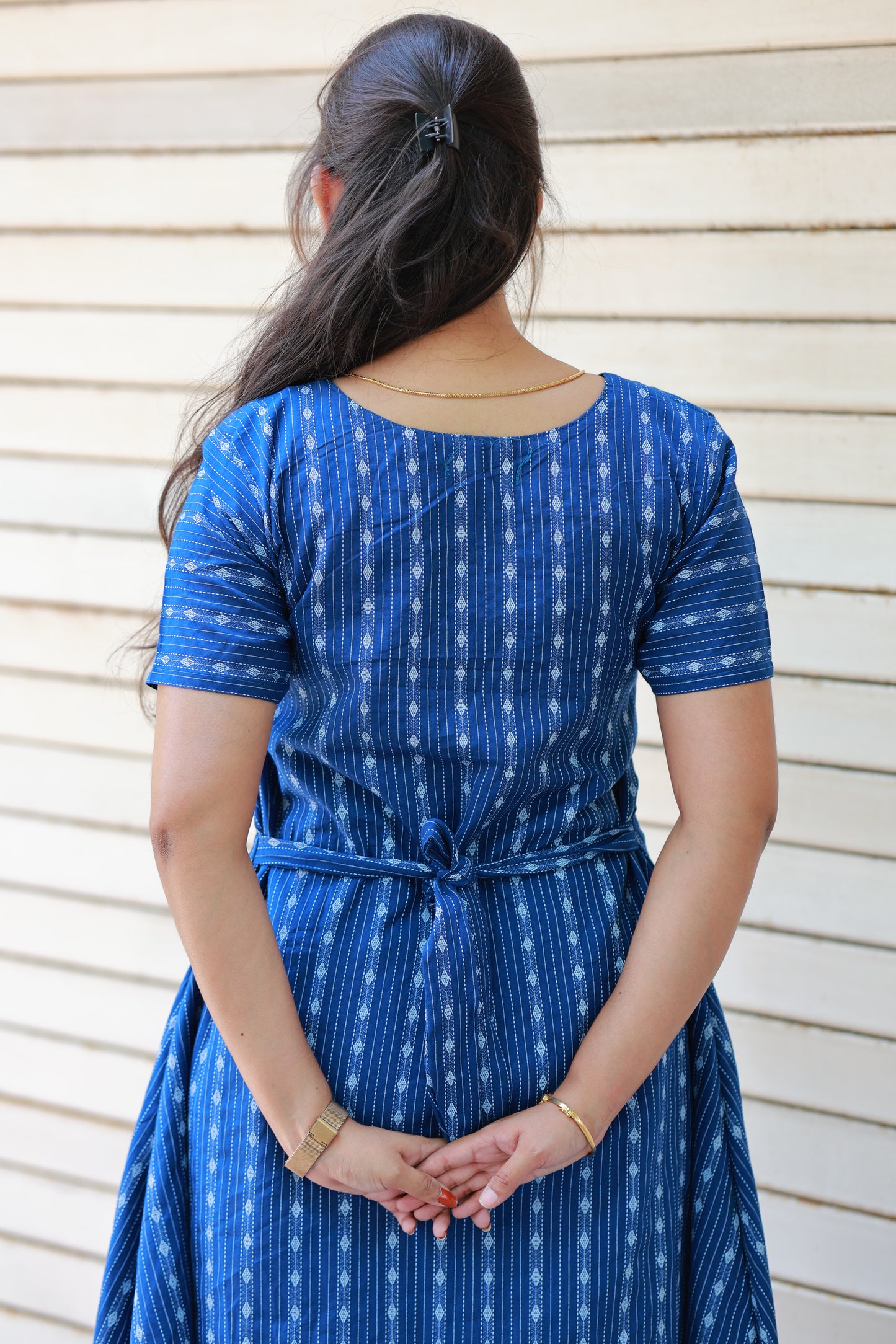 Coordset- Feeding / Maternity 2 pc set [Top with center zip and free size bottom] - Ink Blue