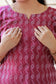 Coordset- Feeding / Maternity 2 pc set [Top with center zip and Full-length lining and free size bottom] -  Wine