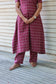 Coordset- Feeding / Maternity 2 pc set [Top with center zip and Full-length lining and free size bottom] -  Wine