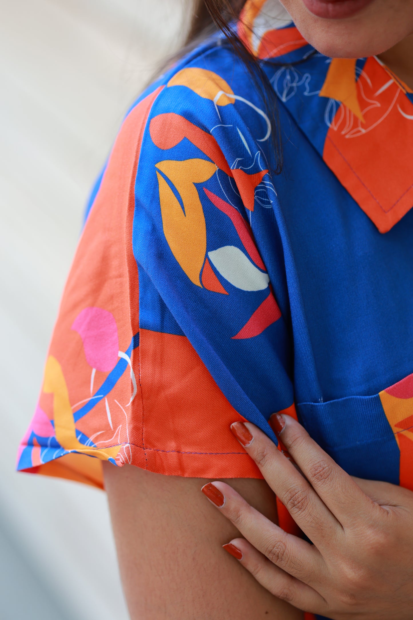 Shirt Dress - Maternity / Feeding - Scan friendly - All buttons openable with belt - Rainbow Dress