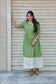 Neemai light green maternity gown in soft breathable cotton fabric with elegant floral print, flowy maxi fit and all day comfort for moms-to-be, plus size maternity wear.