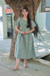Neemai gray floral lightweight cotton maternity gown with subtle traditional pattern detailing, flowy silhouette, airy fabric and relaxed fit perfect for summer days.