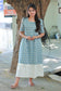 NEEMAI blue elephant print muslin cotton feeding maxi gown with contrast border hem, breathable lightweight fabric, soft summer friendly maternity wear, plus size cotton wear 