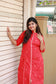 Handloom cotton border Kurti -  Red - optional feeding