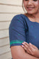 Neemai Navy Blue Cotton Maternity Co-ord Set with Contrast Green Sleeve Border, Stylish Feeding Friendly Kurti Set, Plus Size maternity wear