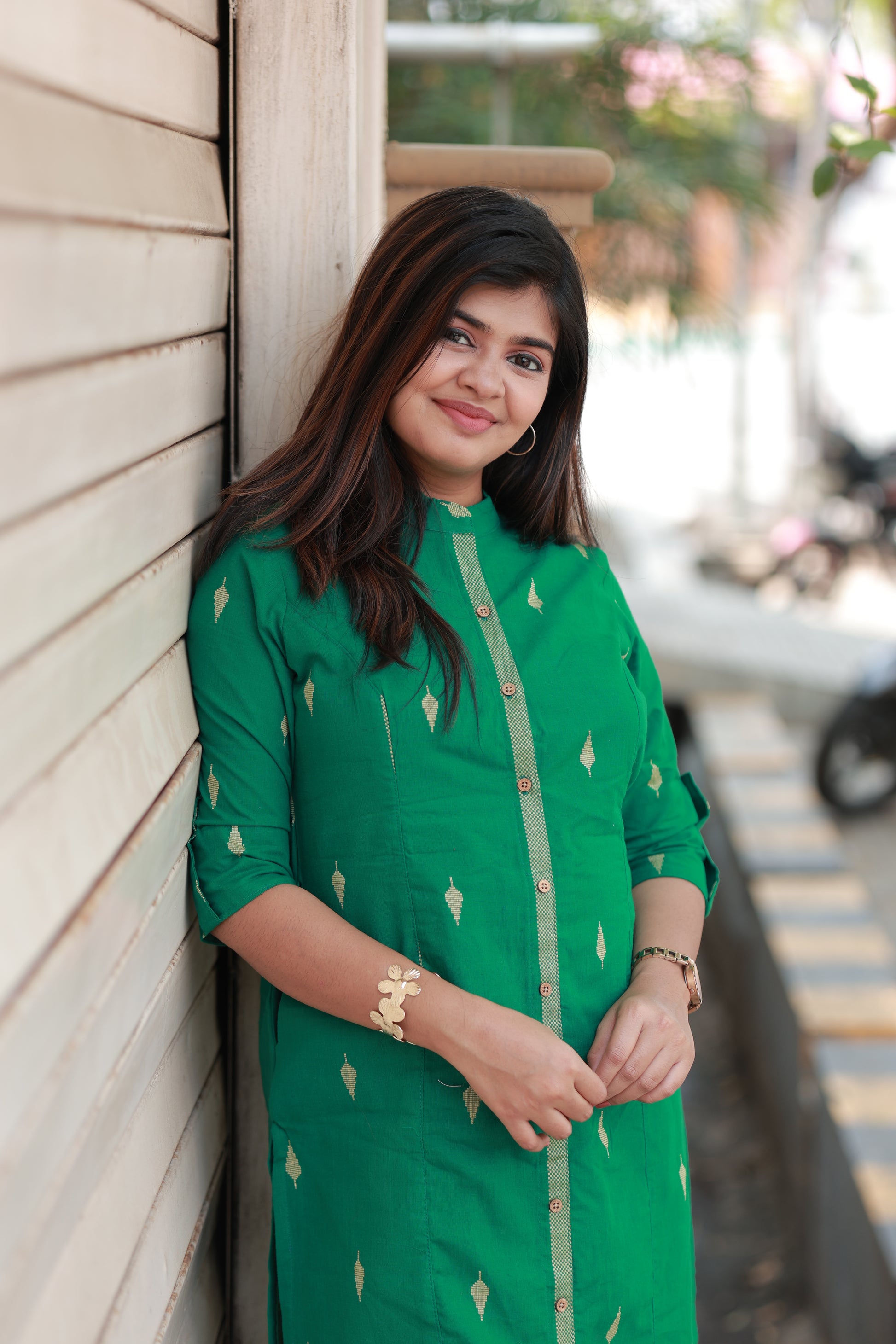 Neemai Green cotton kurti with Soft breathable fabric, daily wear dress for women, plus size cotton dress