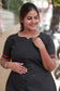 Neemai Black maternity co-ord set with discreet feeding zip, mom friendly pocket and back tie, comfort outfit 
