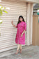 Neemai Rani Pink Cotton Kurti for Women, Casual Summer Regular Wear with Front Buttons and Side Slits, Plus Size cotton kurti