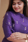 Raw silk Kurti - Purple  - optional feeding