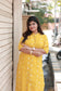 Neemai Yellow Heart Print Kurti for Women, Lightweight Summer Cotton Regular Wear with Side Slits and Front Buttons, Plus Size dresses india
