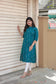 Neemai Arabian Green Handloom Cotton Kurti for Women with Front Buttons, Breathable Summer Daily Wear, Plus Size cotton kurti