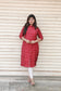 Raw silk Kurti - Marron Red - optional feeding