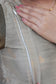 Double side hidden feeding zip detail on neemai's grey silk maternity maxi gown, nursing friendly ethnic wear, traditional summer friendly dress