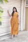 Neemai Gold Silk Maternity Maxi Dress with Floral Sleeves, Feeding Friendly function outfit, Plus Size Maternity Wear India