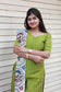 Neemai Green Silk 3 piece Kurti Set with Printed Dupatta for baby shower and functions, soft Lightweight silk fabric, perfect for summer