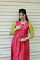 Neemai pink and green maternity dress, feeding zip model, elegant fit, soft breathable butter silk fabric, plus size festive weat