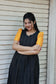 Neemai black and yellow maternity dress, feeding zip model, elegant fit, soft breathable butter silk fabric, everyday comfort wear