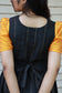 Neemai black butter silk maternity dress with back tie knot detail, stylish comfortable maternity wear, bump friendly ethnic wear, plus size ethnic wear 