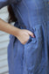 Neemai blue butter silk maternity dress with side pocket, lightweight breathable fabric, practical and comfortable wear