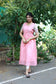 Center zip Normal / Maternity Midi/Gown- cotton lining -   Soft Baby Pink